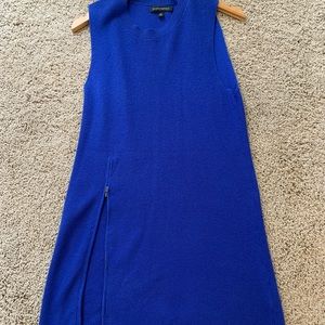 Cobalt Sleeveless Tunic with Zipper Slit